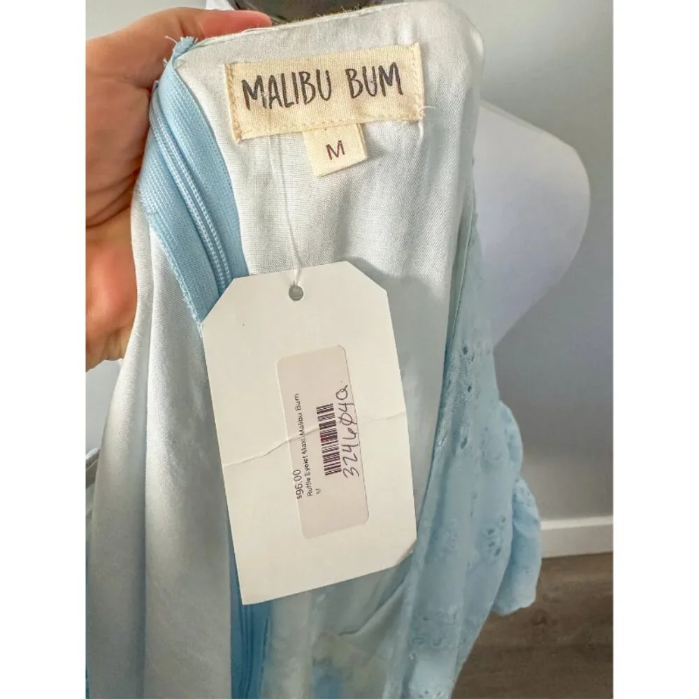 Malibu Bum Baby Blue Eyelet Maxi Dress - Picture 5 of 12